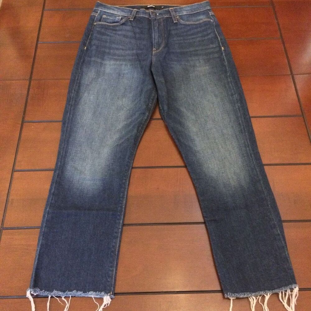 Hudson Holly Straight raw hem jeans 29 dark wash